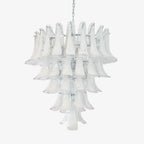 White Glass Petals Chandelier