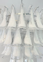 White Glass Petals Chandelier