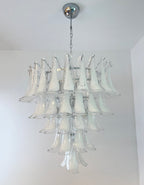 White Glass Petals Chandelier
