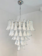 White Glass Petals Chandelier