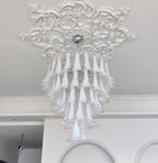 White Glass Petals Chandelier