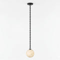 Industrial Alabaster Orb Chain Chandelier