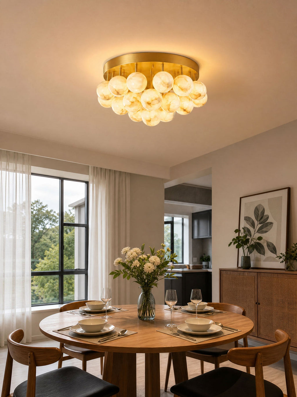Aurelia Alabaster Globe Ceiling Light