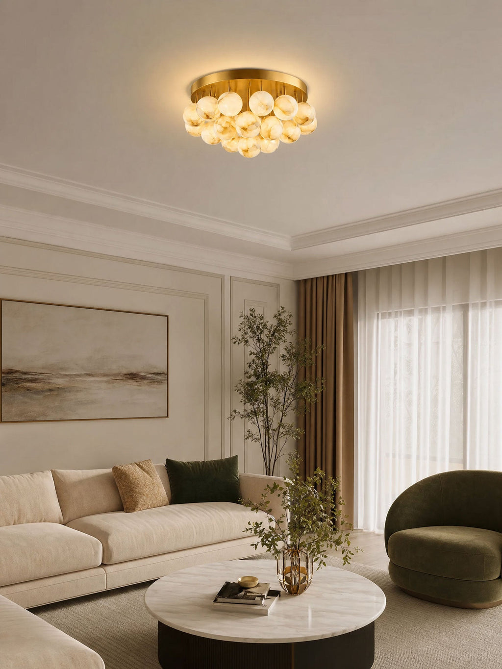 Aurelia Alabaster Globe Ceiling Light