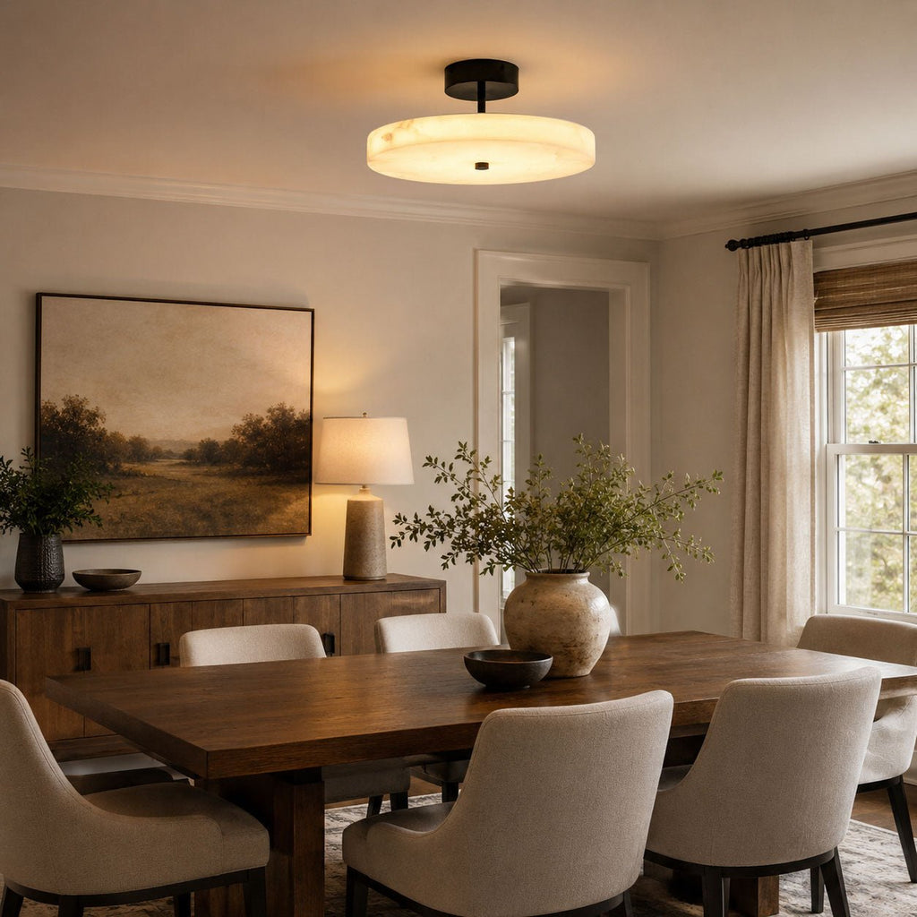 Luma Linen Drum Ceiling Light