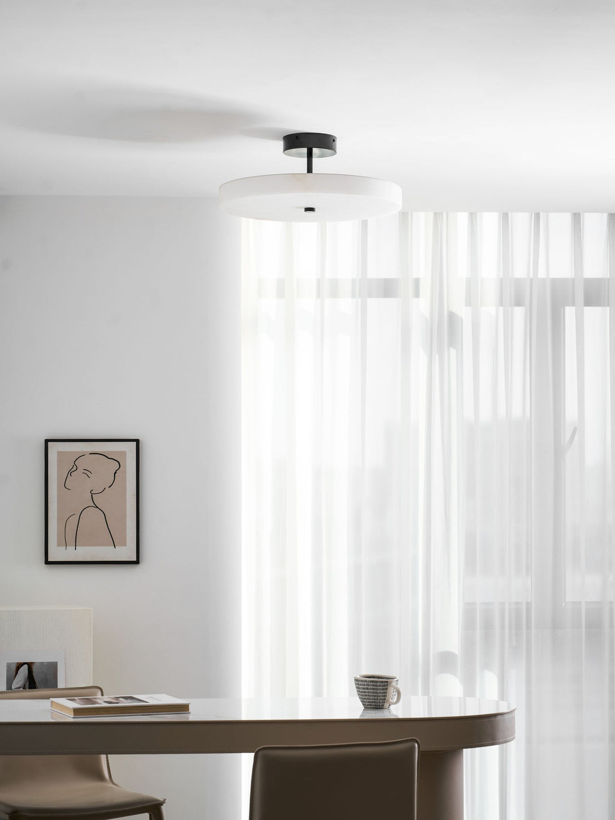 Luma Linen Drum Ceiling Light