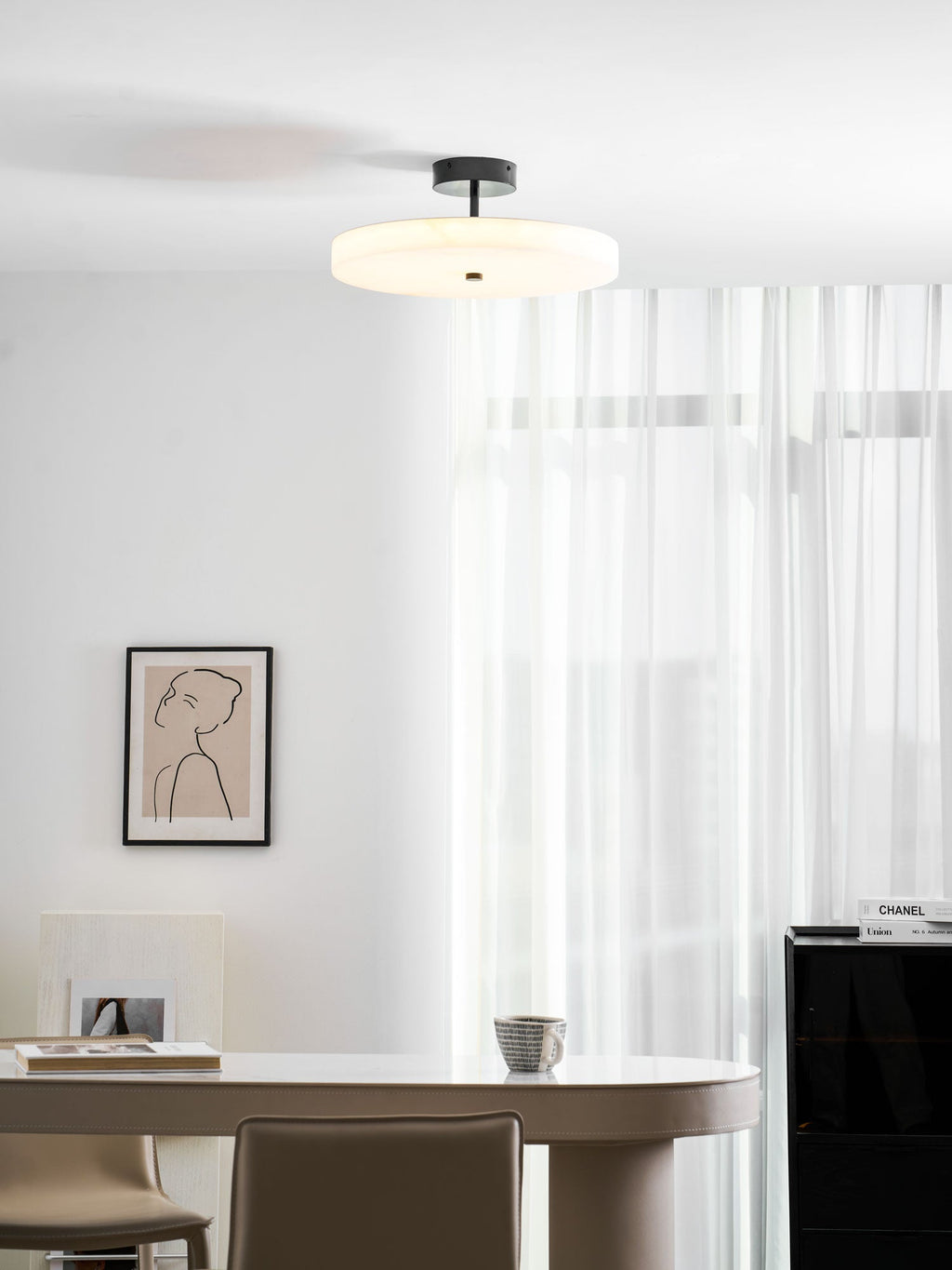 Luma Linen Drum Ceiling Light