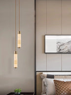 Slender Alabaster Column Chandelier