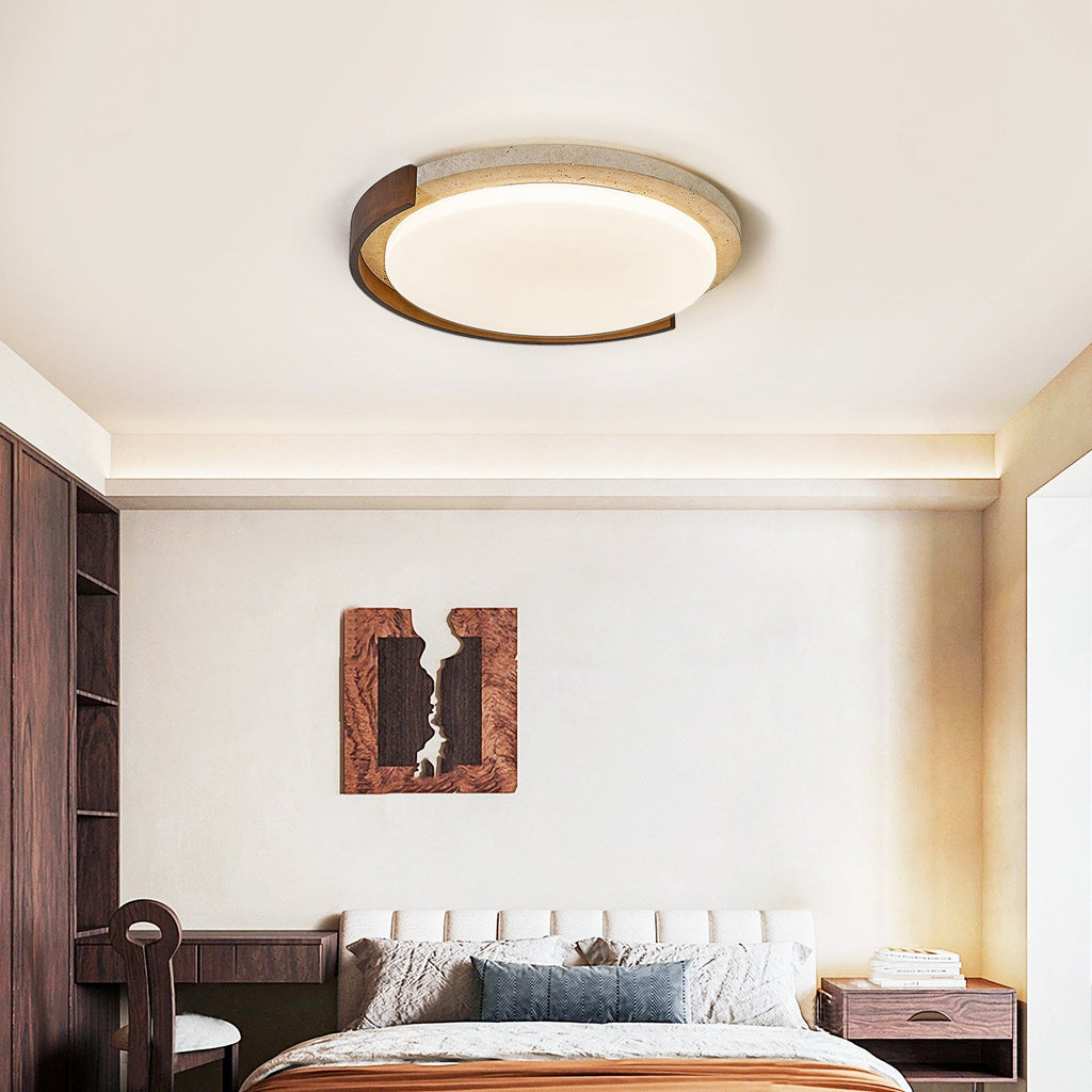 Travertine Eclipse Ceiling Lamp