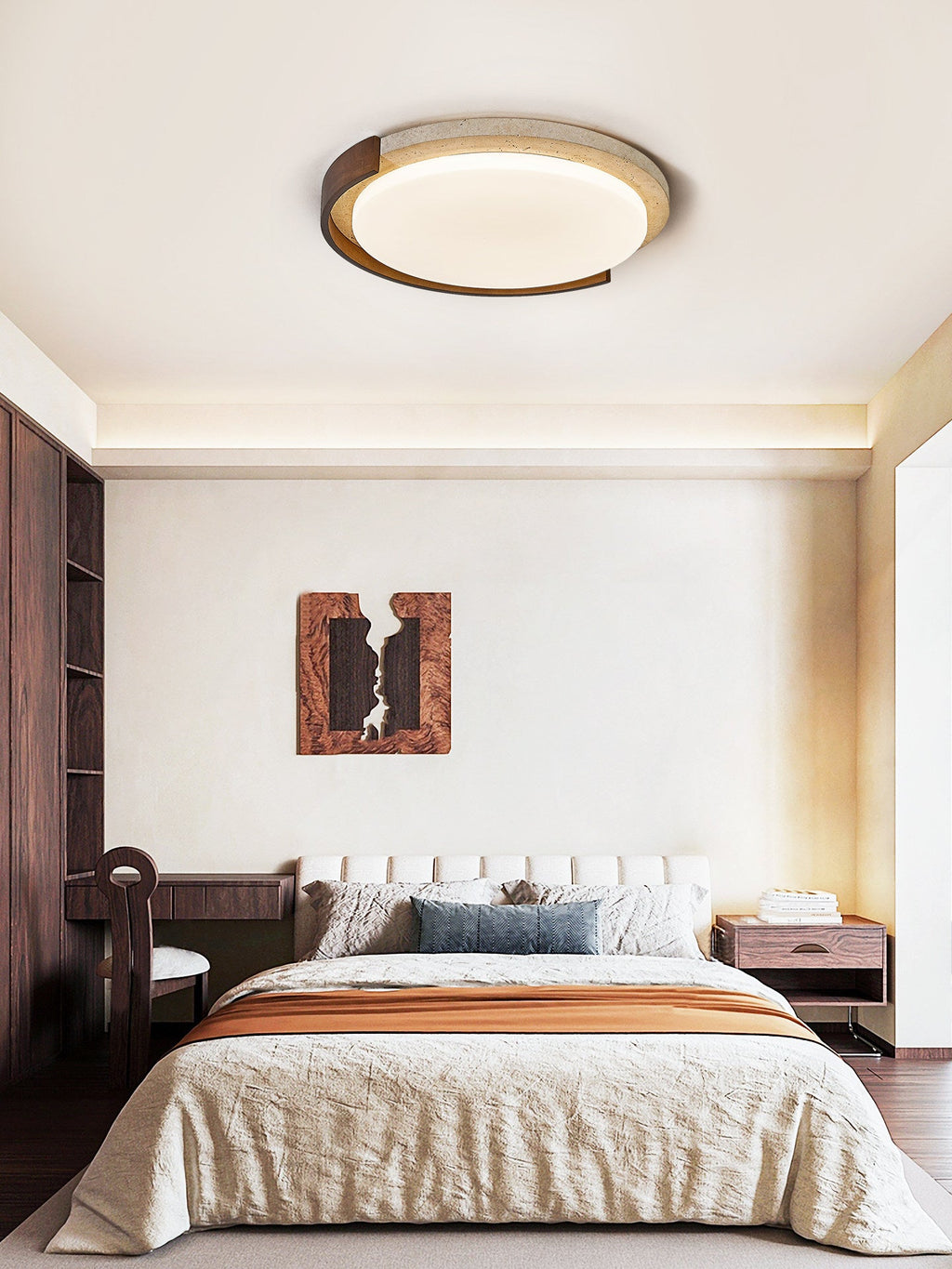Travertine Eclipse Ceiling Lamp