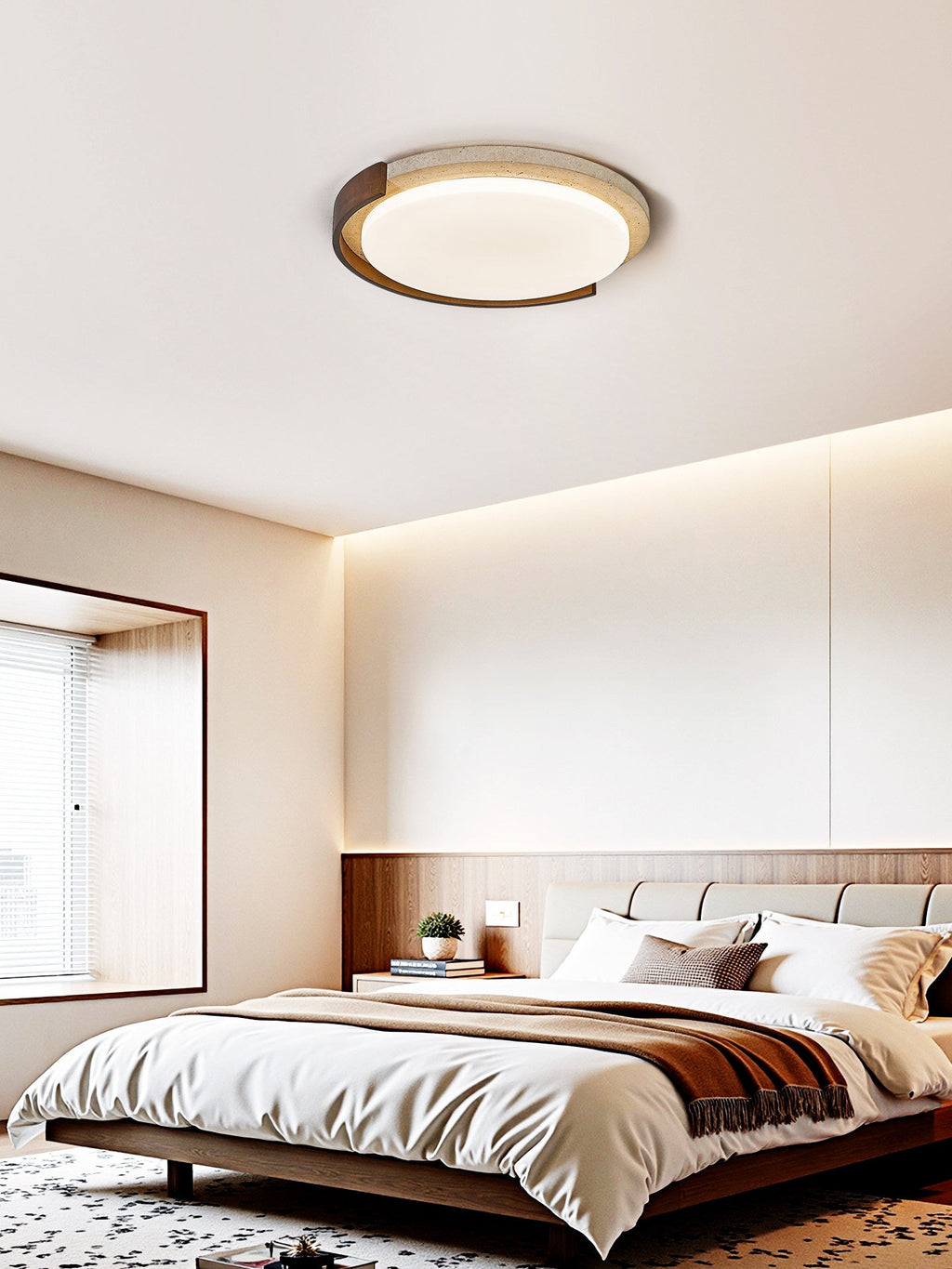 Travertine Eclipse Ceiling Lamp