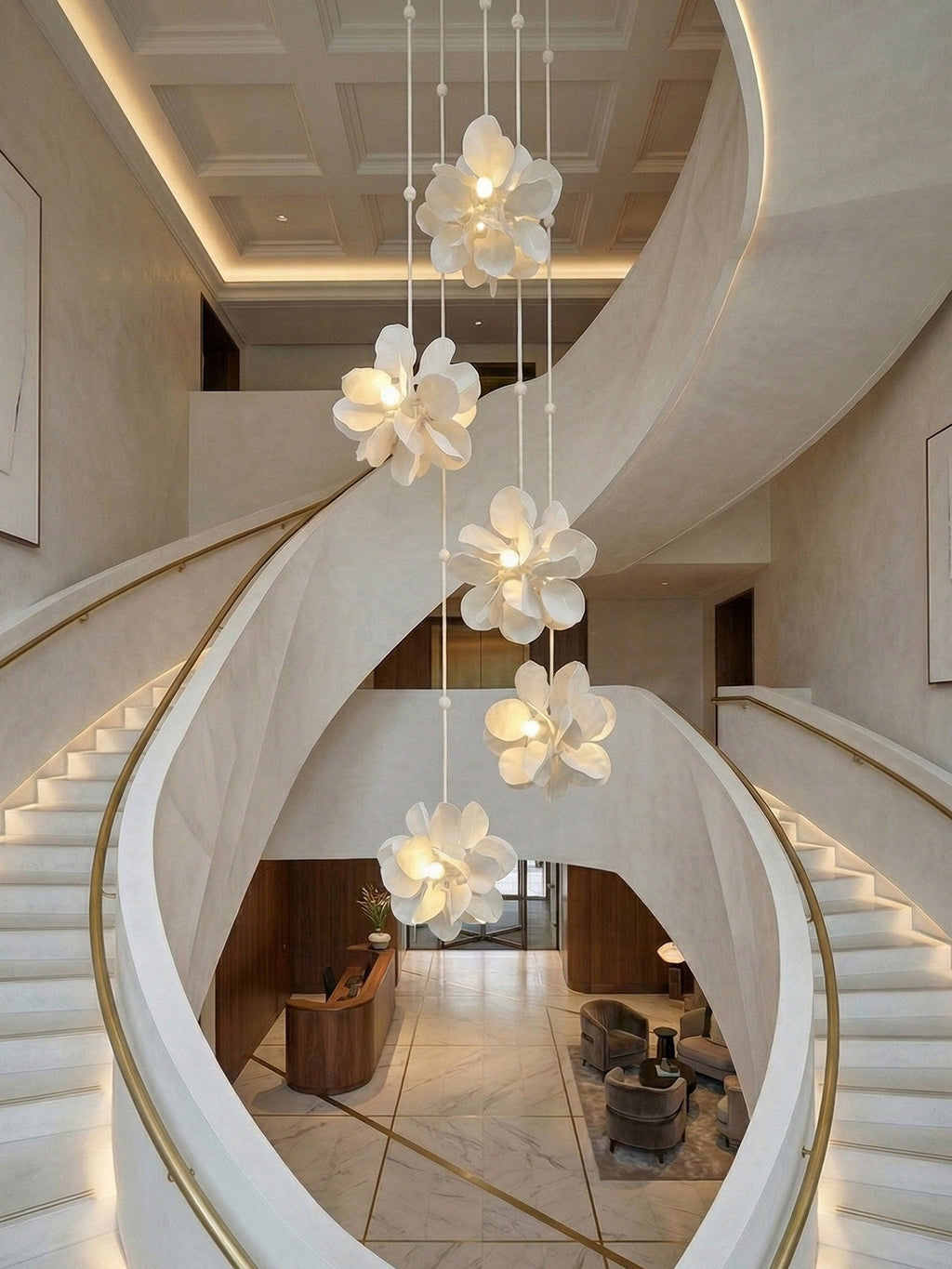 Petal Cascade Multi-Light Chandelier