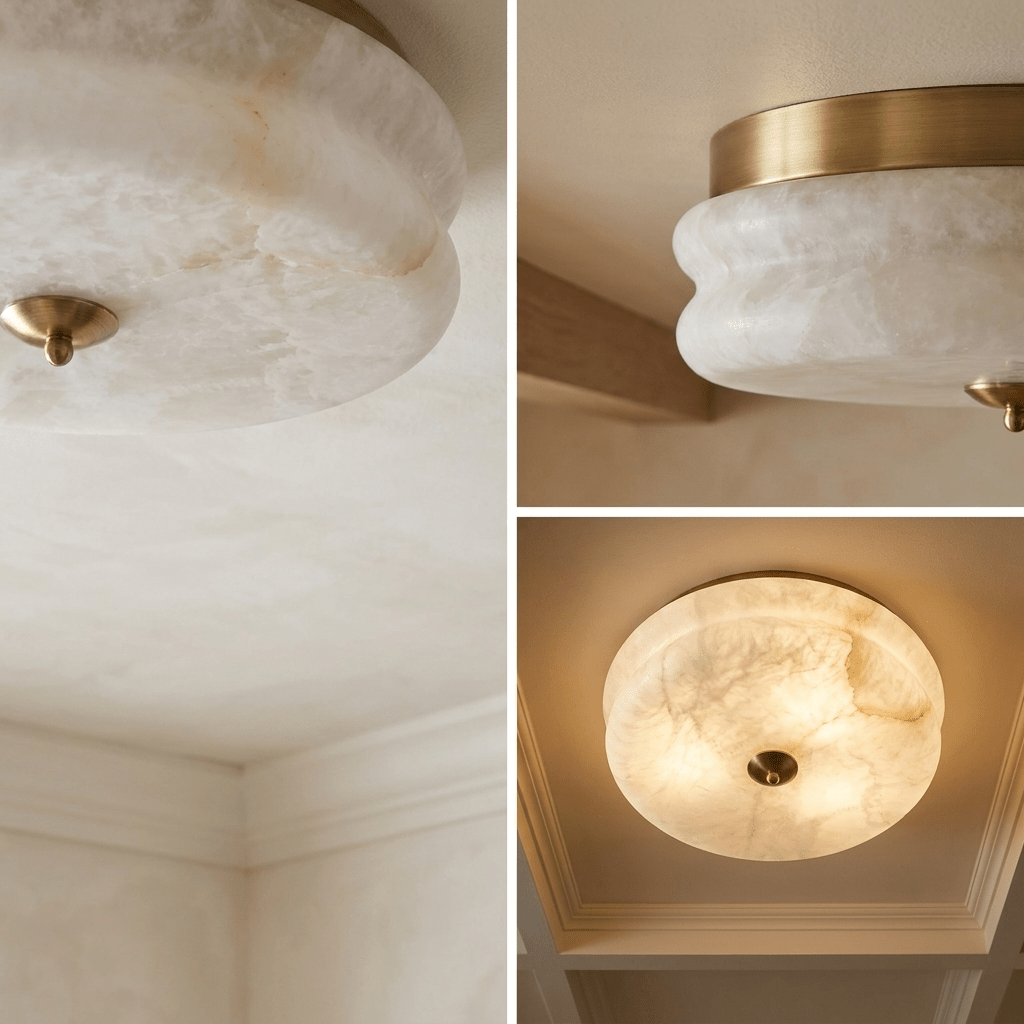 Orsay Alabaster Flush Mount