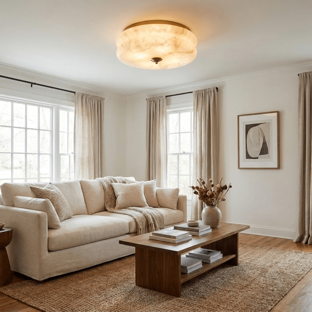 Orsay Alabaster Flush Mount