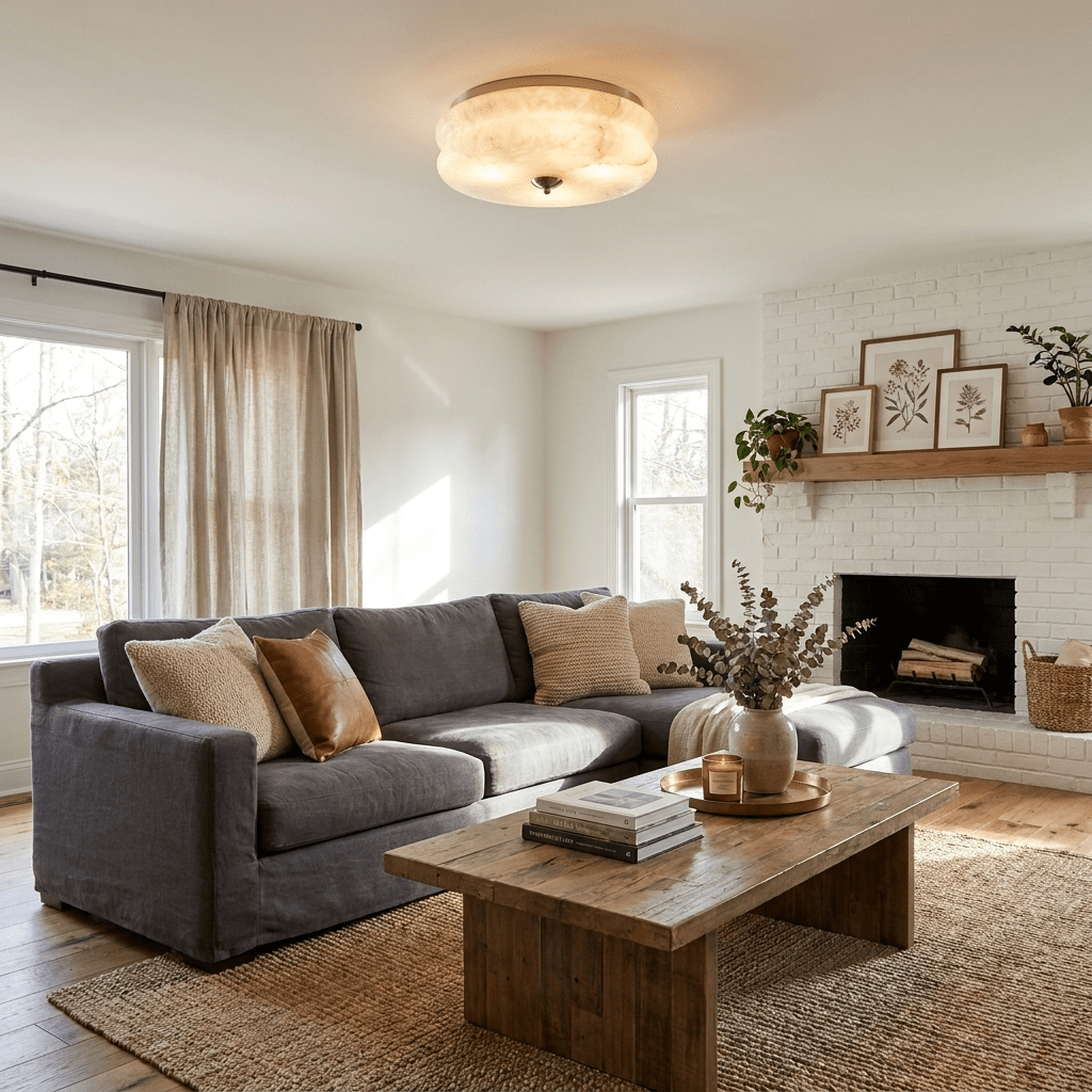 Orsay Alabaster Flush Mount
