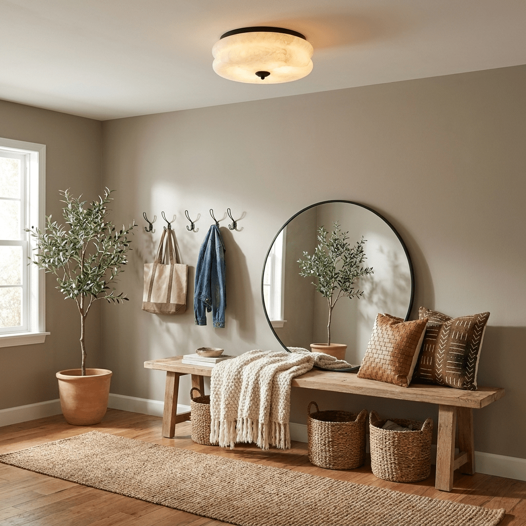 Orsay Alabaster Flush Mount