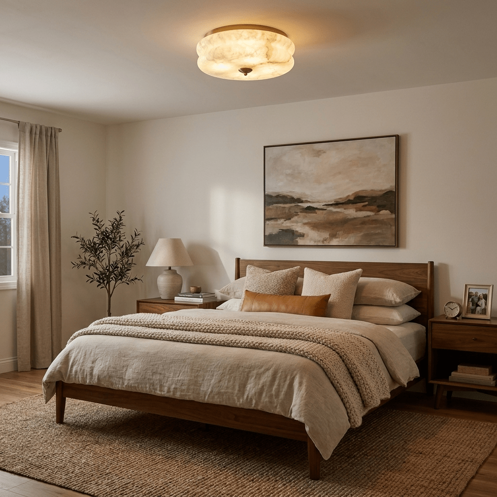 Orsay Alabaster Flush Mount