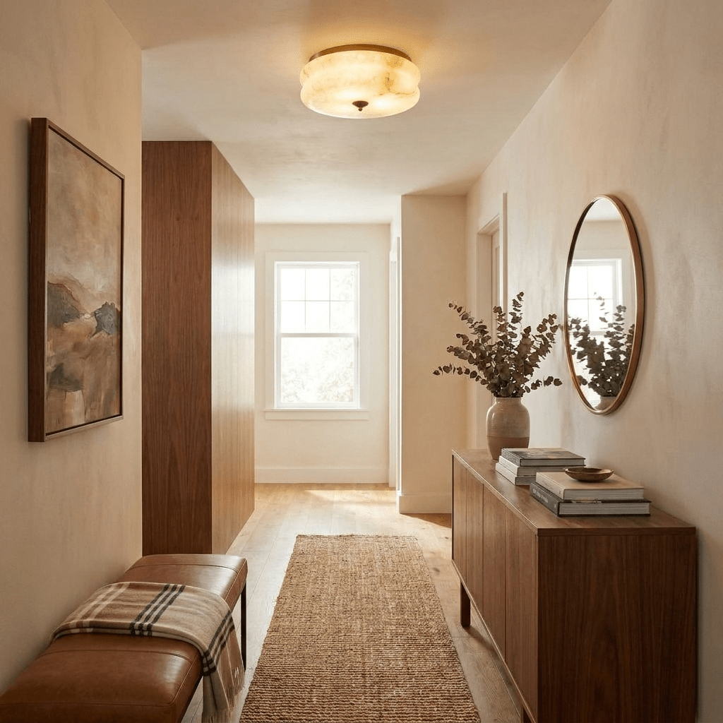 Orsay Alabaster Flush Mount