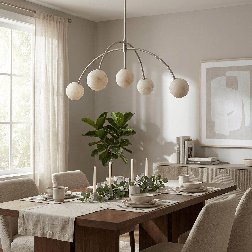 Lunara Alabaster Arc Chandelier
