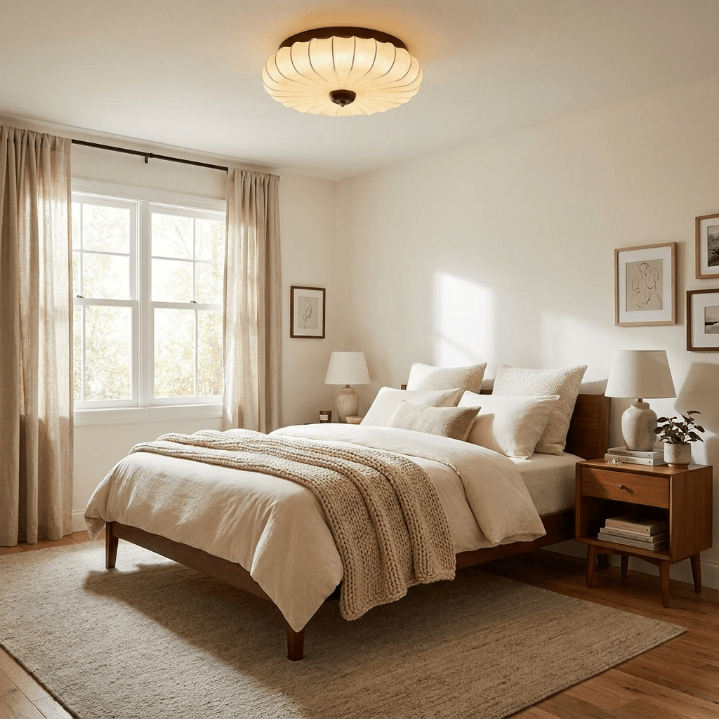 Stretch Fabric Petal Flush Mount