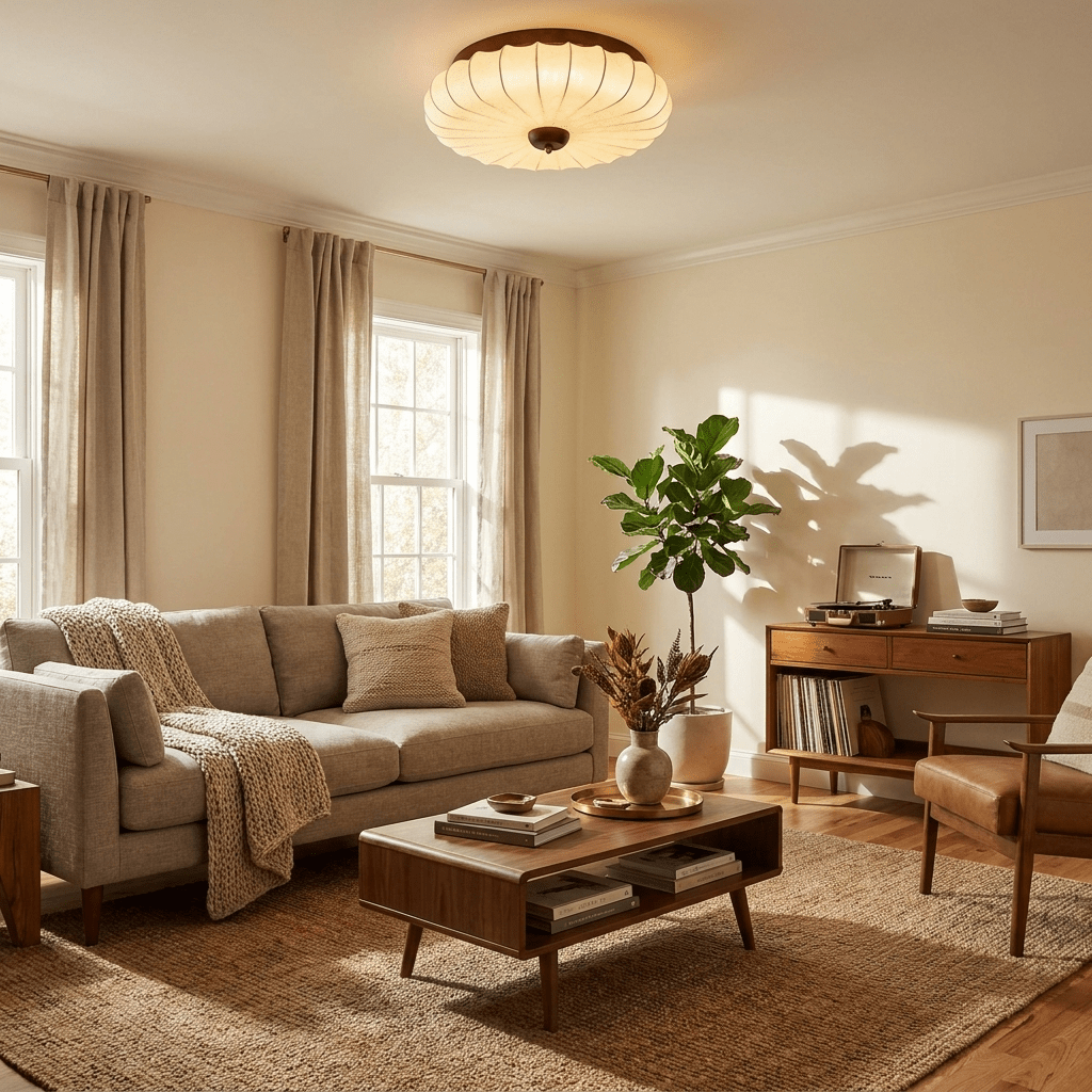 Stretch Fabric Petal Flush Mount