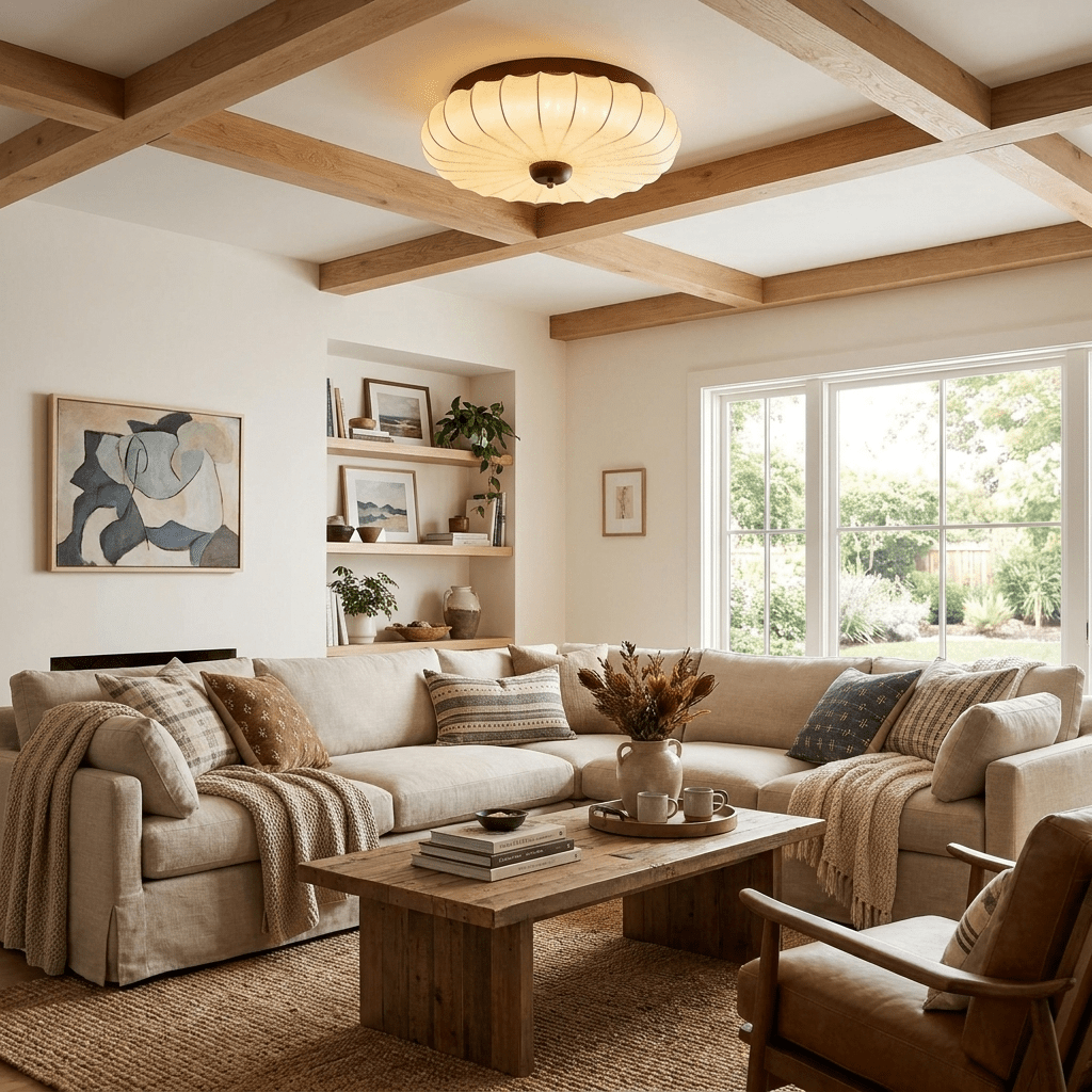 Stretch Fabric Petal Flush Mount