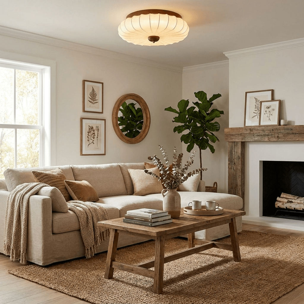 Stretch Fabric Petal Flush Mount