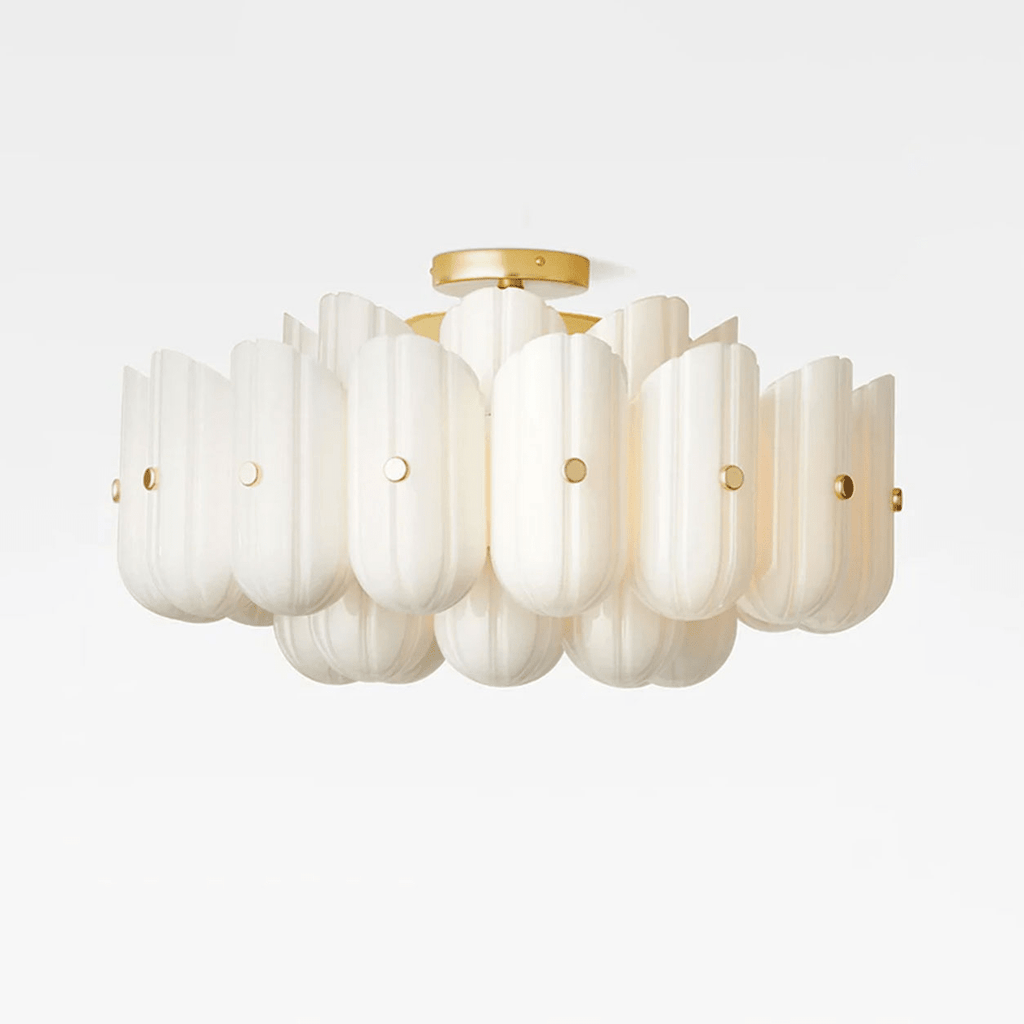Seraphine Fluted Glass Semi-Flush Ceiling Light