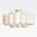 Seraphine Fluted Glass Semi-Flush Ceiling Light