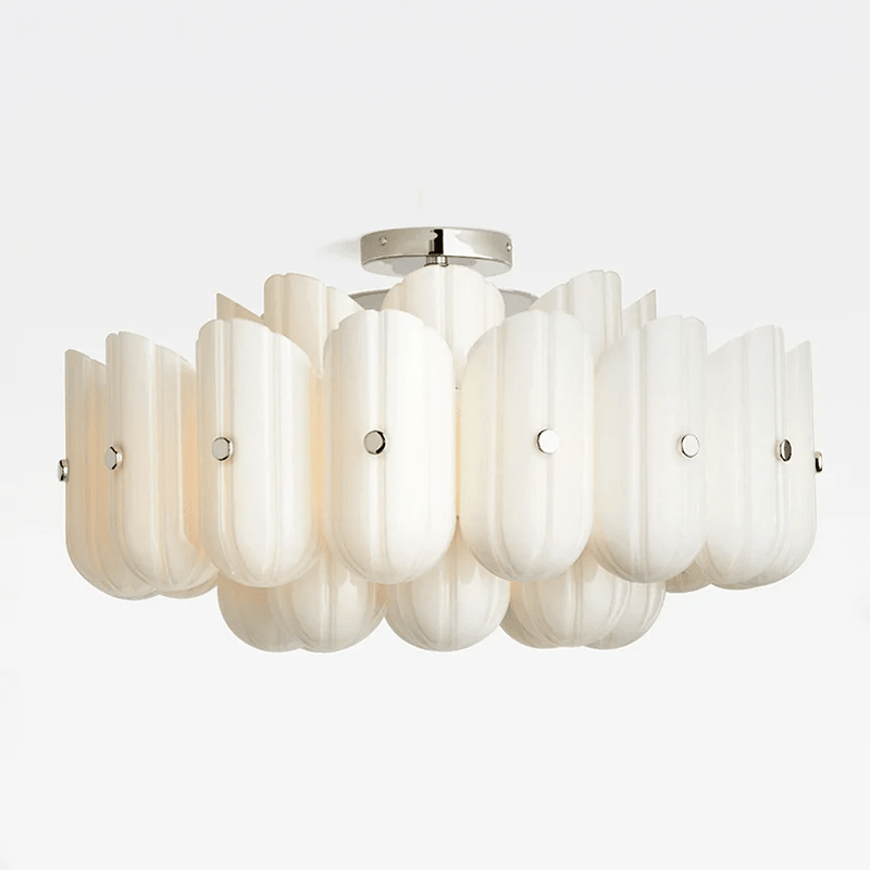 Seraphine Fluted Glass Semi-Flush Ceiling Light