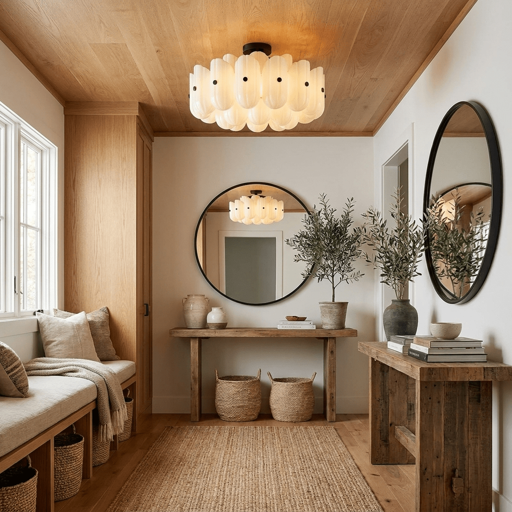 Seraphine Fluted Glass Semi-Flush Ceiling Light