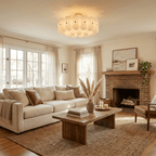 Seraphine Fluted Glass Semi-Flush Ceiling Light
