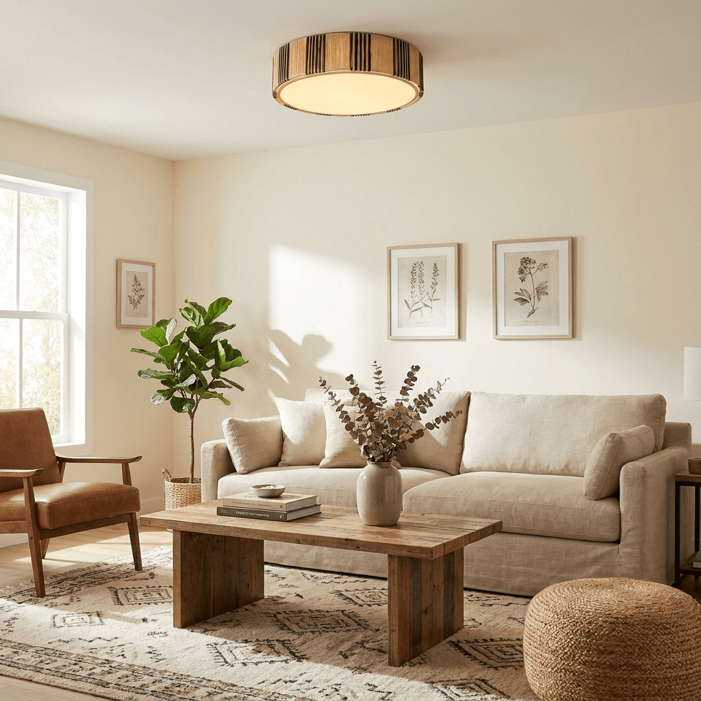 Selora Raffia Flush Mount Ceiling Light