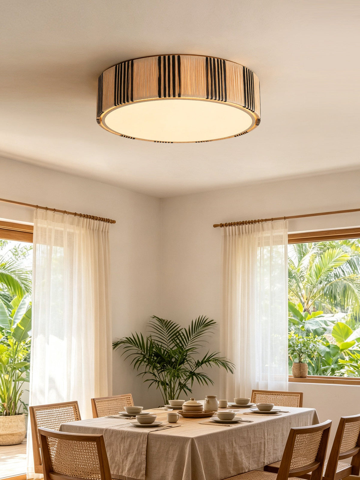 Selora Raffia Flush Mount Ceiling Light