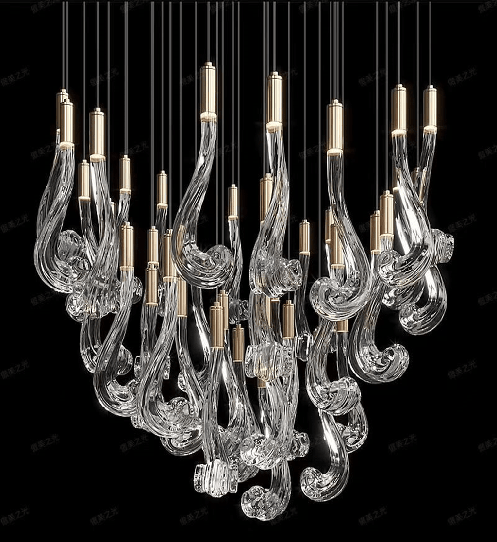 Lucerna LED Glass Flame Chandelier