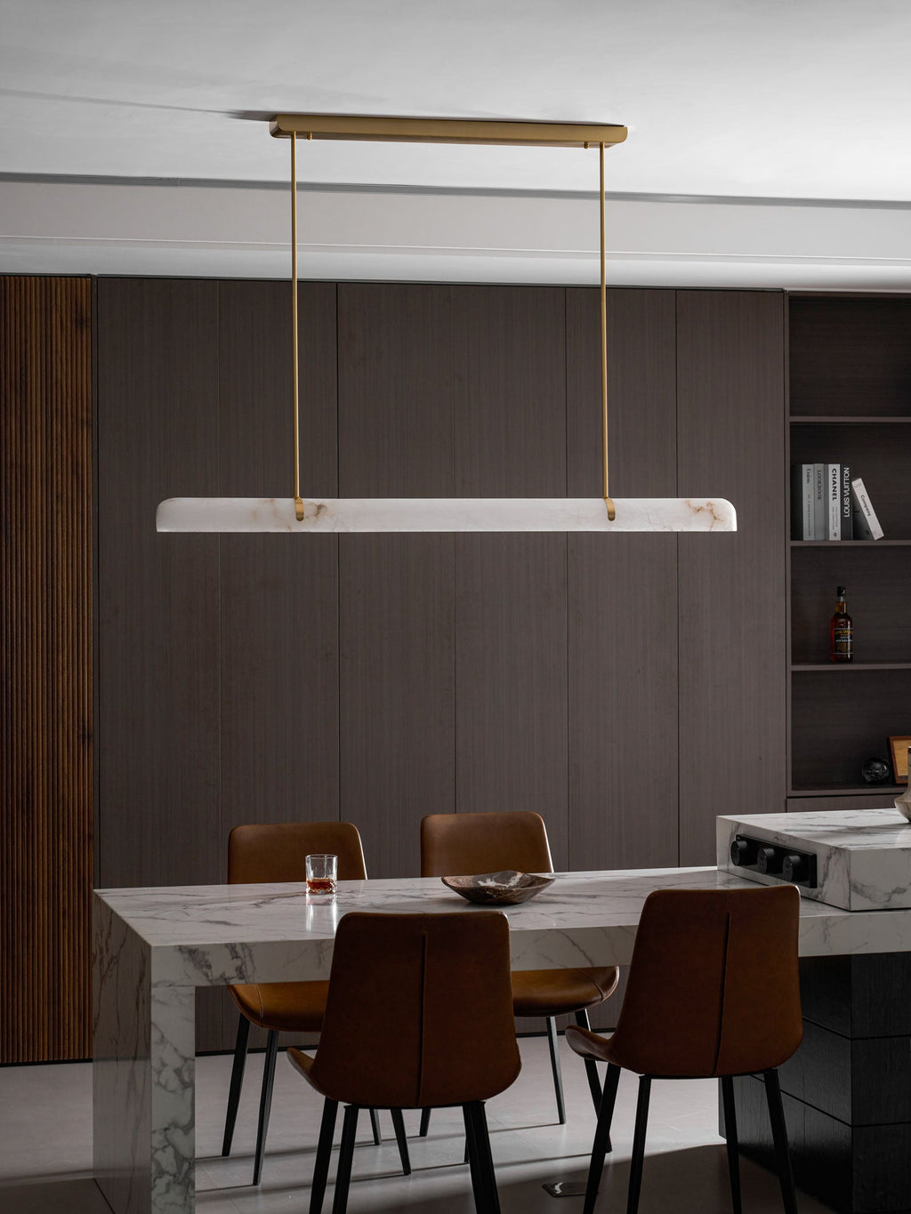 Linear Alabaster Chandelier