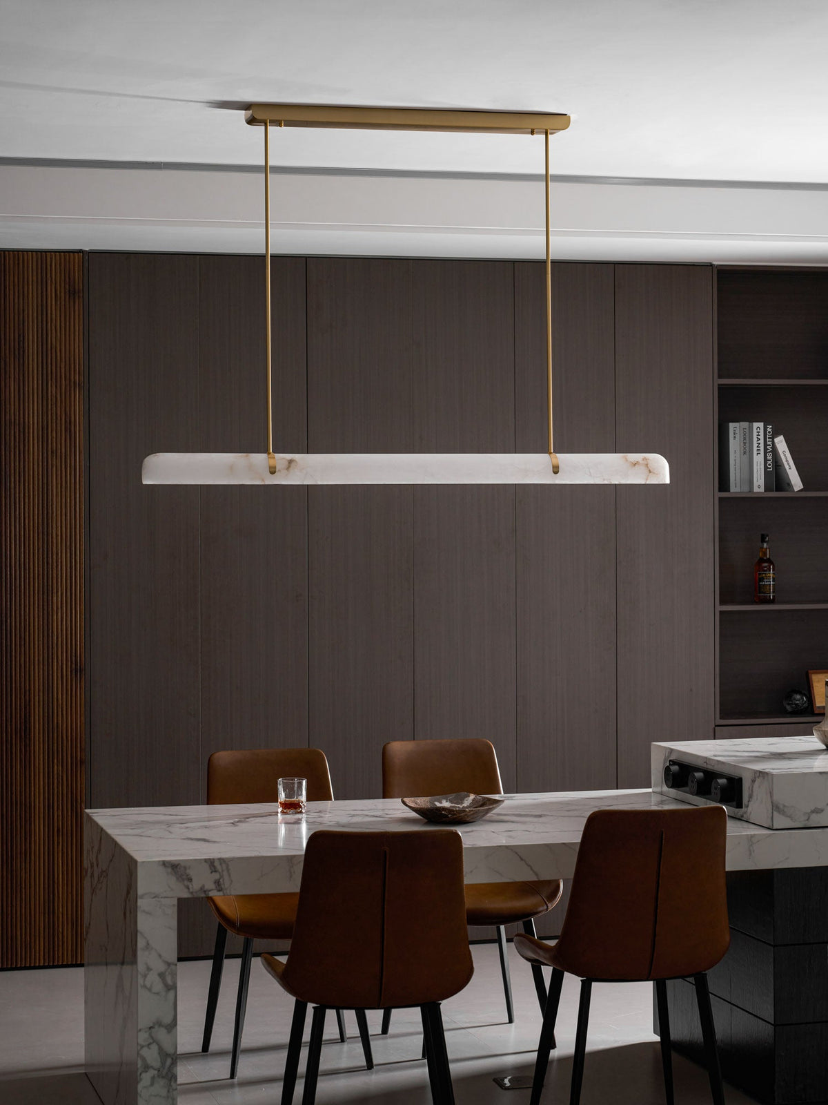 Linear Alabaster Chandelier