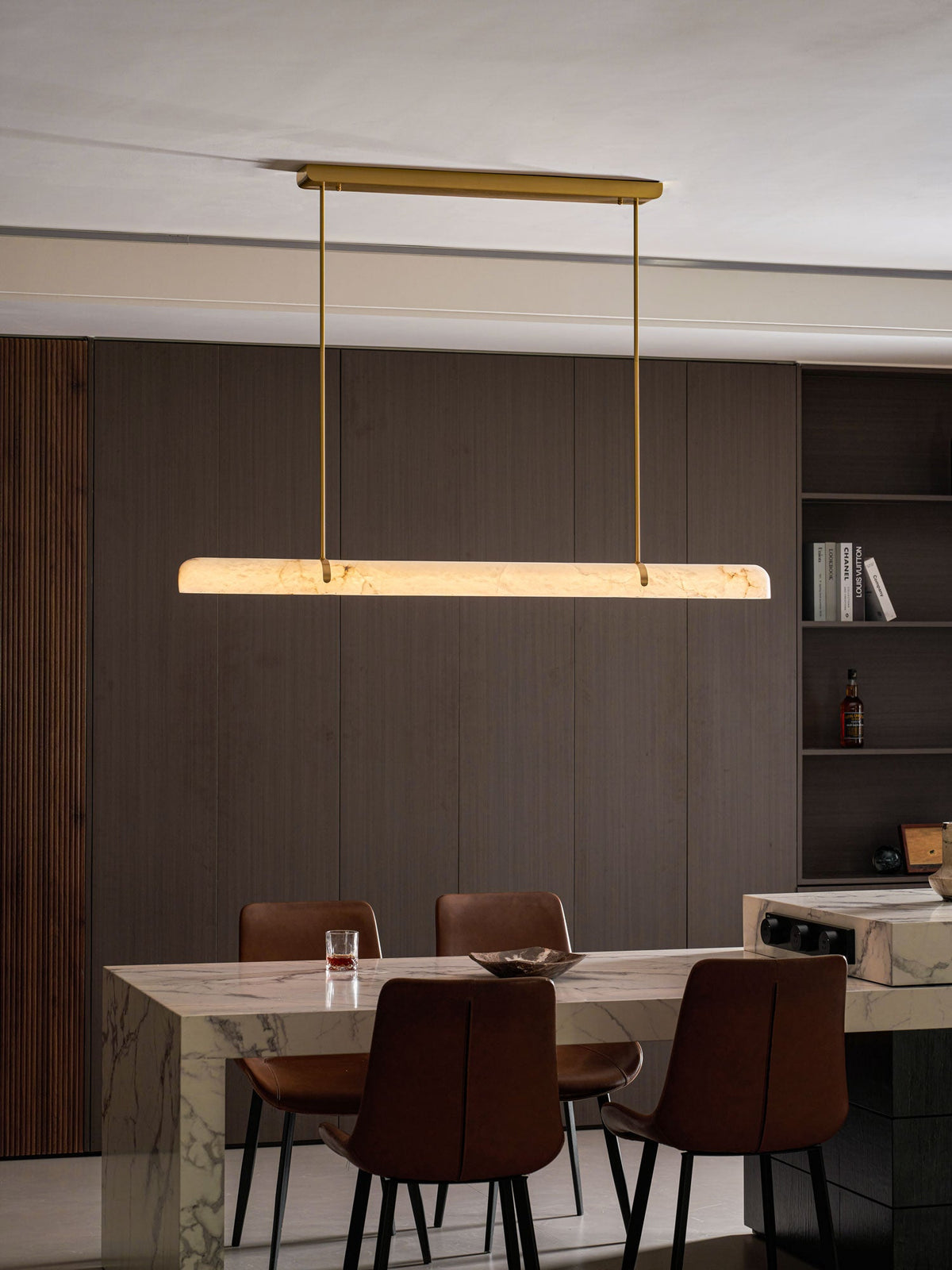 Linear Alabaster Chandelier