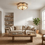 Brass Domed Flush Ceiling Lamp
