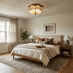 Brass Domed Flush Ceiling Lamp