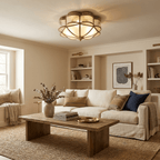 Brass Domed Flush Ceiling Lamp