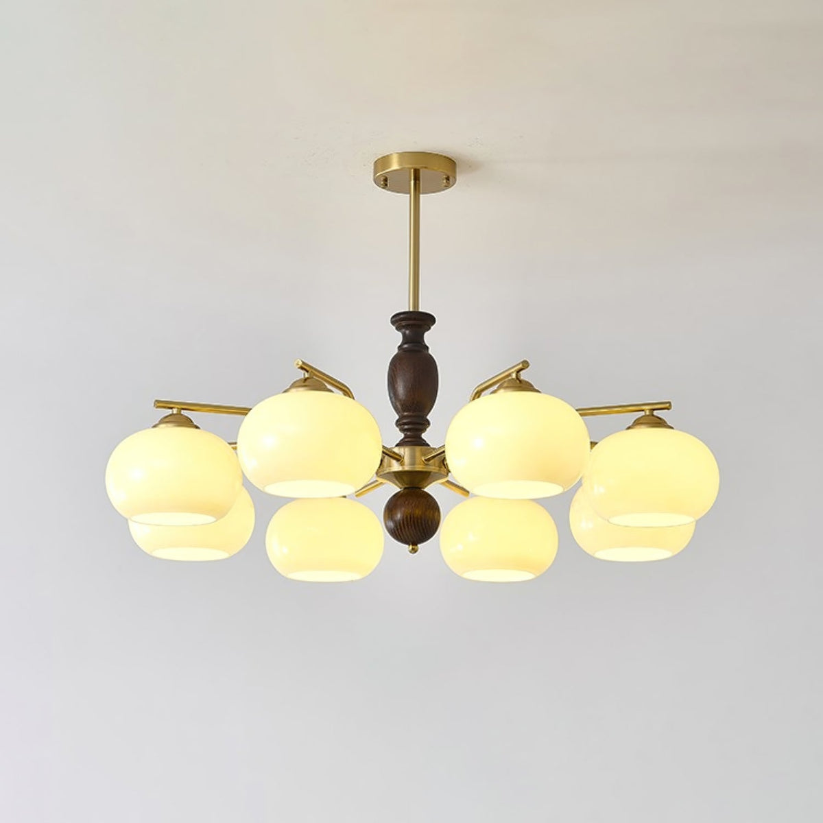 Walnut Beige Orb Chandelier