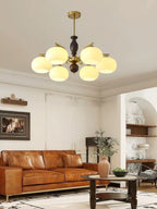 Walnut Beige Orb Chandelier