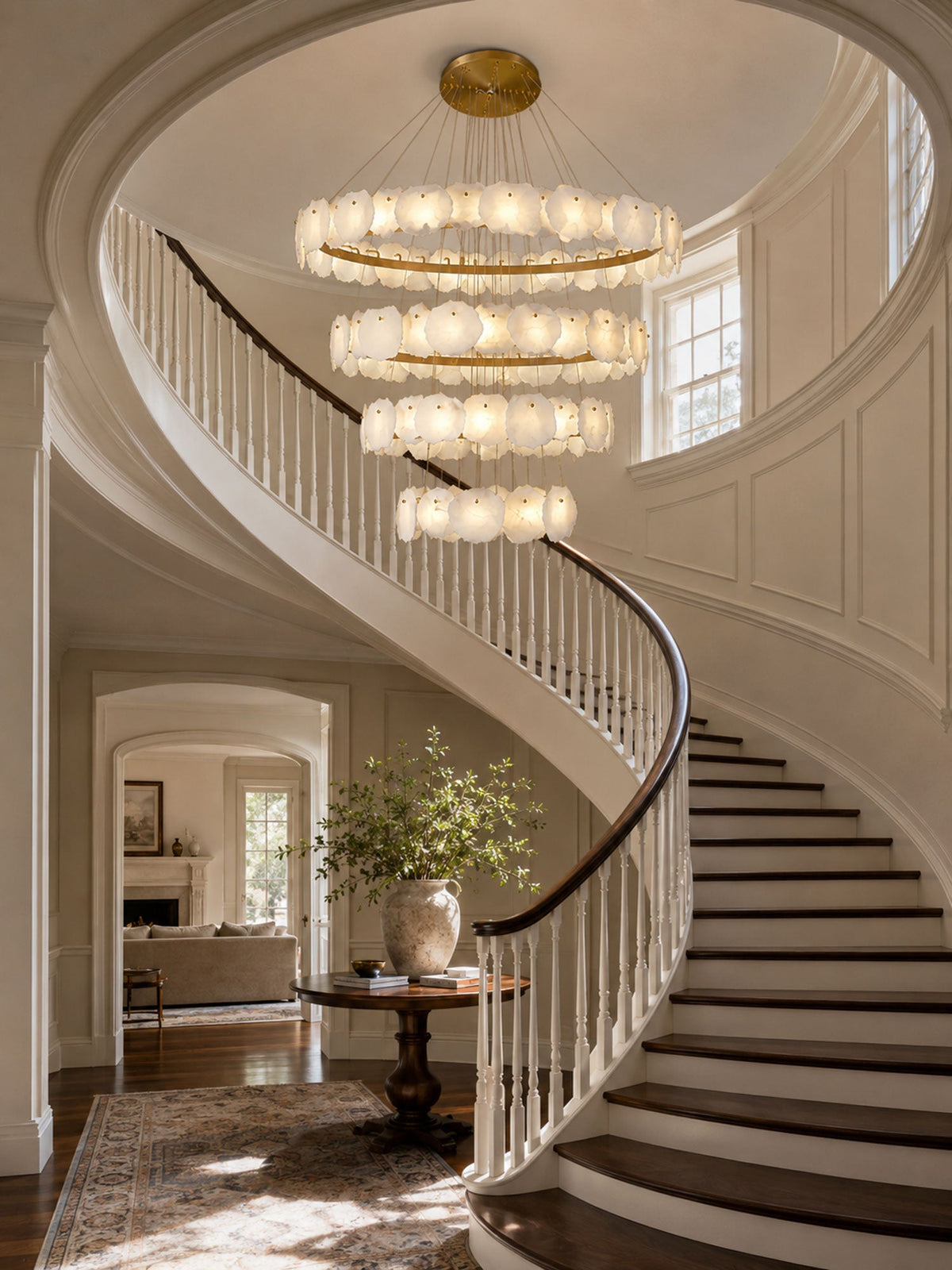 Ecliptica Spiral Alabaster Chandelier