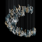 Aqua Ripple Glass Art Customize Chandelier