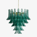 Teal Petal Glass Chandelier