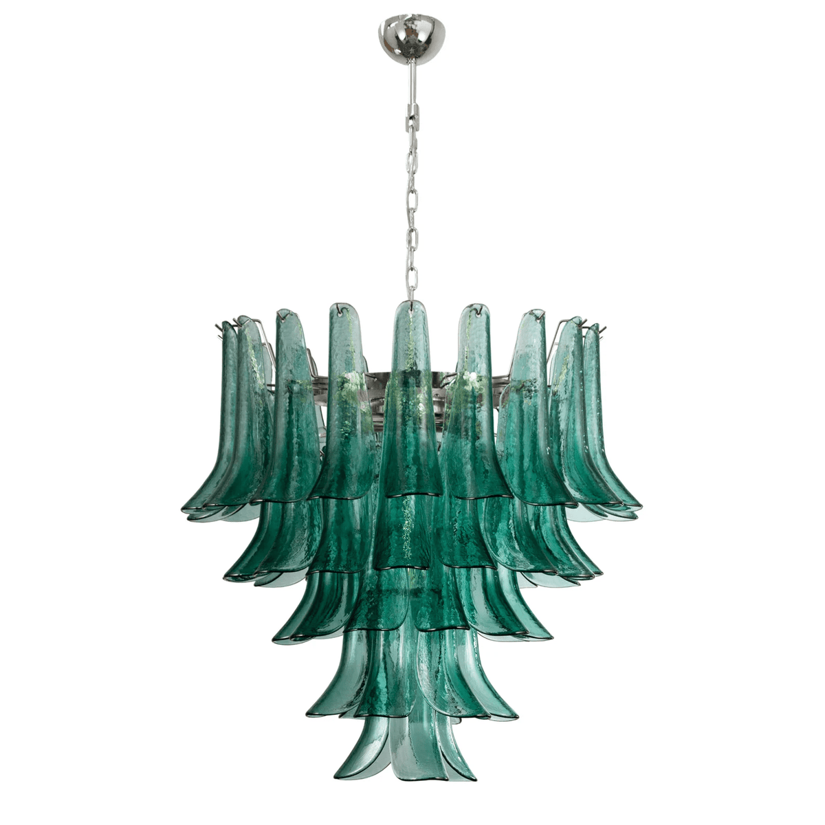 Teal Petal Glass Chandelier