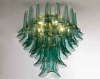 Teal Petal Glass Chandelier