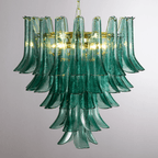 Teal Petal Glass Chandelier