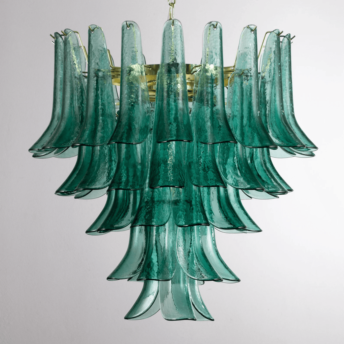 Teal Petal Glass Chandelier